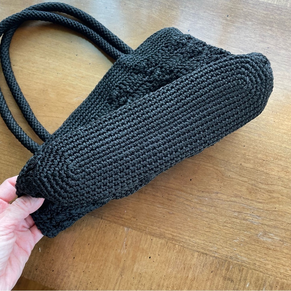 The Sak Black Crochet Woven Macrame Shoulder Bag - Picture 3 of 12